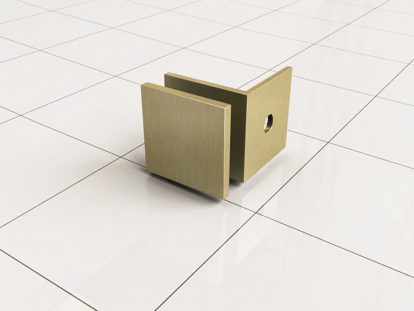 Less inloopdouche 50 x 200 cm Nano helder glas/geborsteld messing Wiesbaden