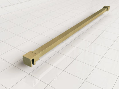 Less inloopdouche 60 x 200 cm Nano helder glas/geborsteld messing Wiesbaden - WDtegels