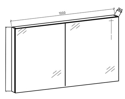 Spiegelkast Tieme mat eiken 100x70x16cm