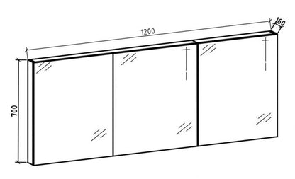 Spiegelkast Tieme mat grijs 120x70x16cm