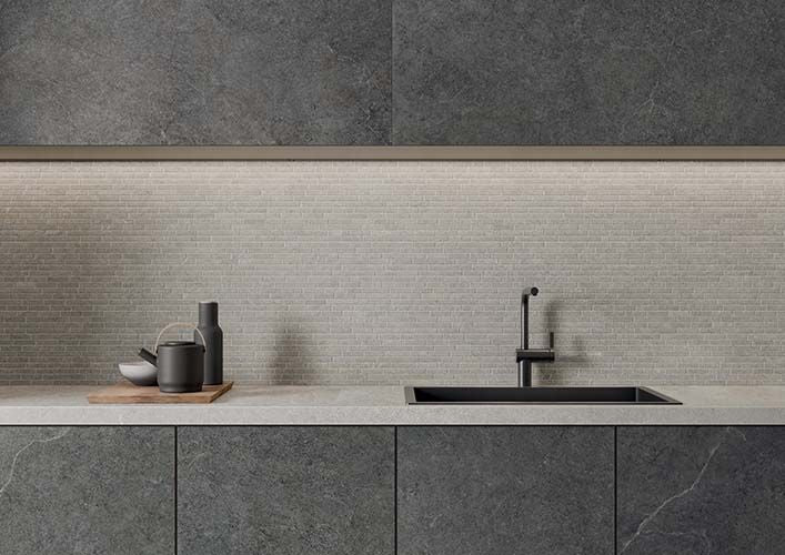 Vloer- en wandtegel Limestone Dark 120x120 rett - foto 2