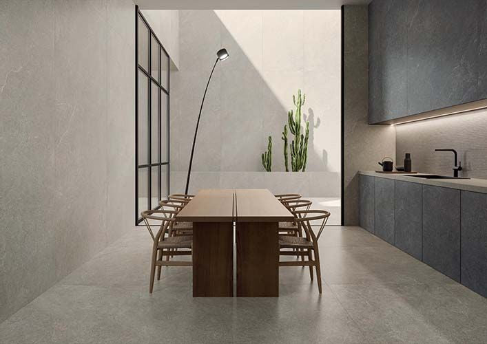 Vloer- en wandtegel Limestone Taupe 120x120 rett - foto 2