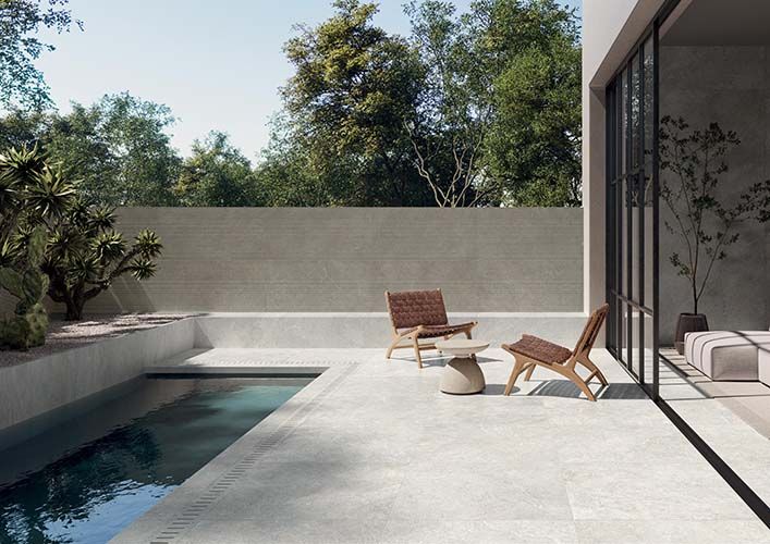 Vloer- en wandtegel Limestone White 80x80 rett - foto 3