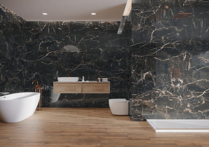 Vloer- en wandtegel Marquina Gold mat 120x120 rett - foto 4