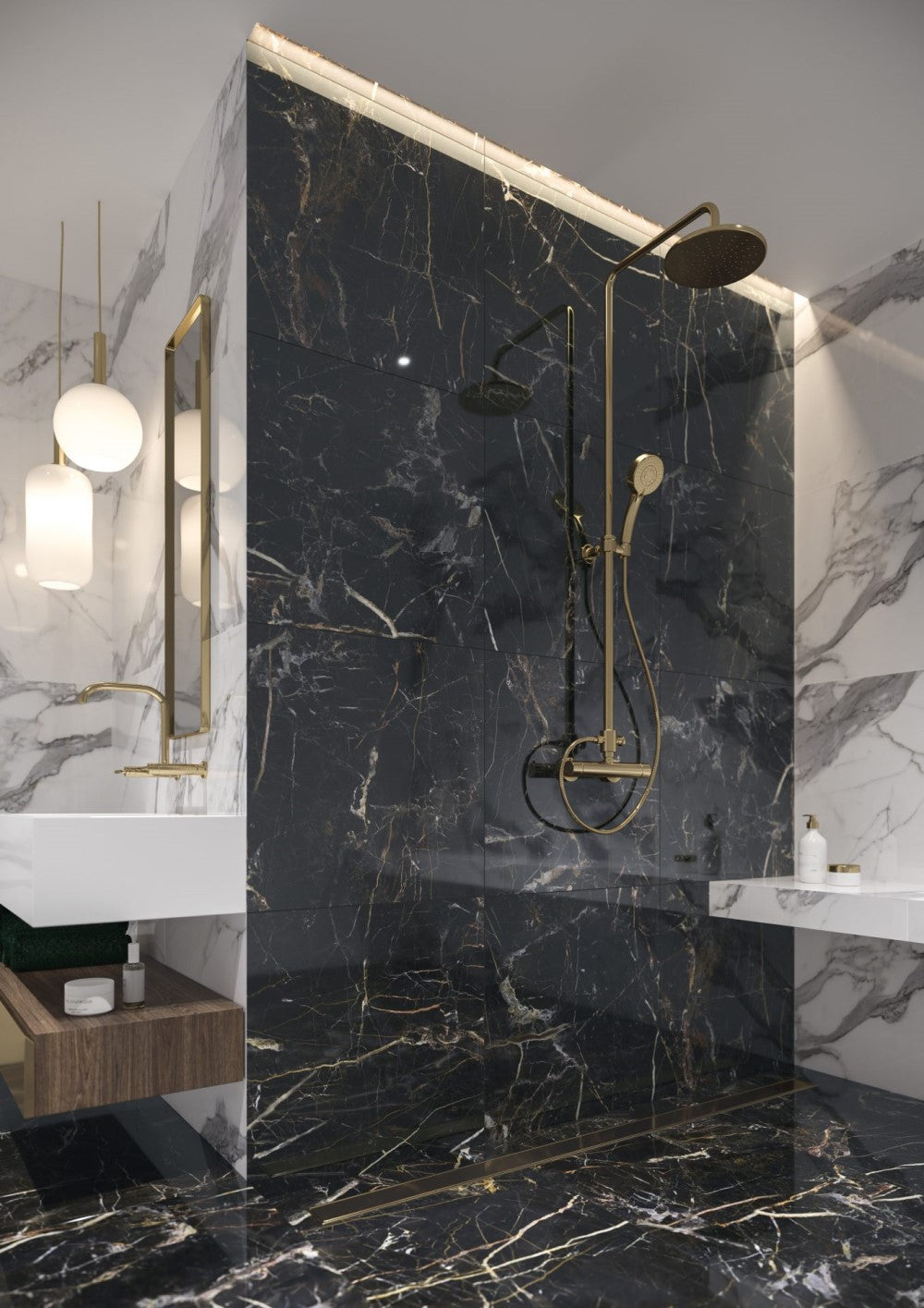 Vloer- en wandtegel Marquina Gold gepolijst 60x60 rett - foto 2