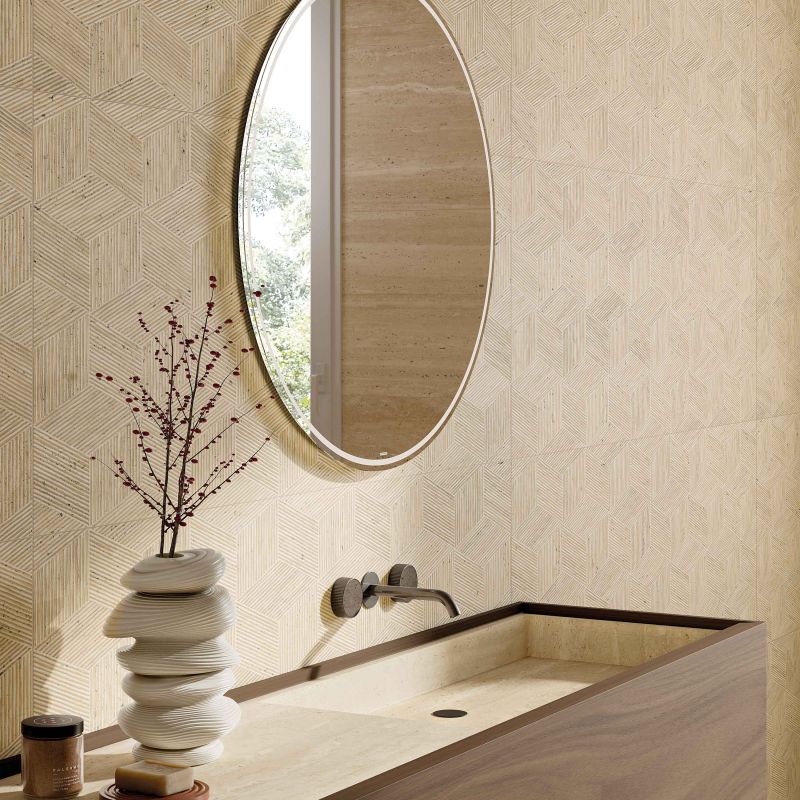 Vloer- en wandtegel Milano Cream Antic 120x120 rett - foto 5