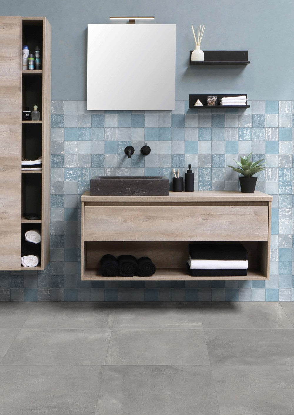 Vloer- en wandtegel Mystone Fog 80x80 rett - foto 3