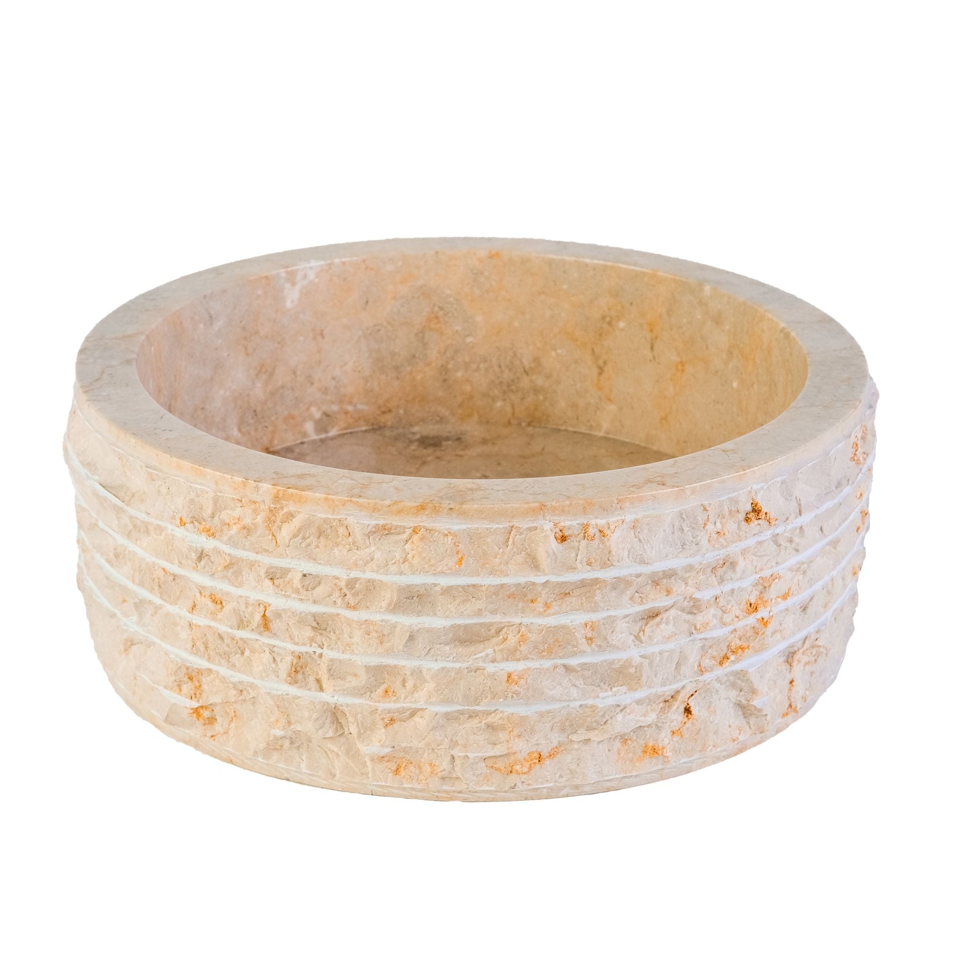 Marmeren Alur Waskom | 40x15cm | Gepolijste Binnenzijde | Creme - WDtegels