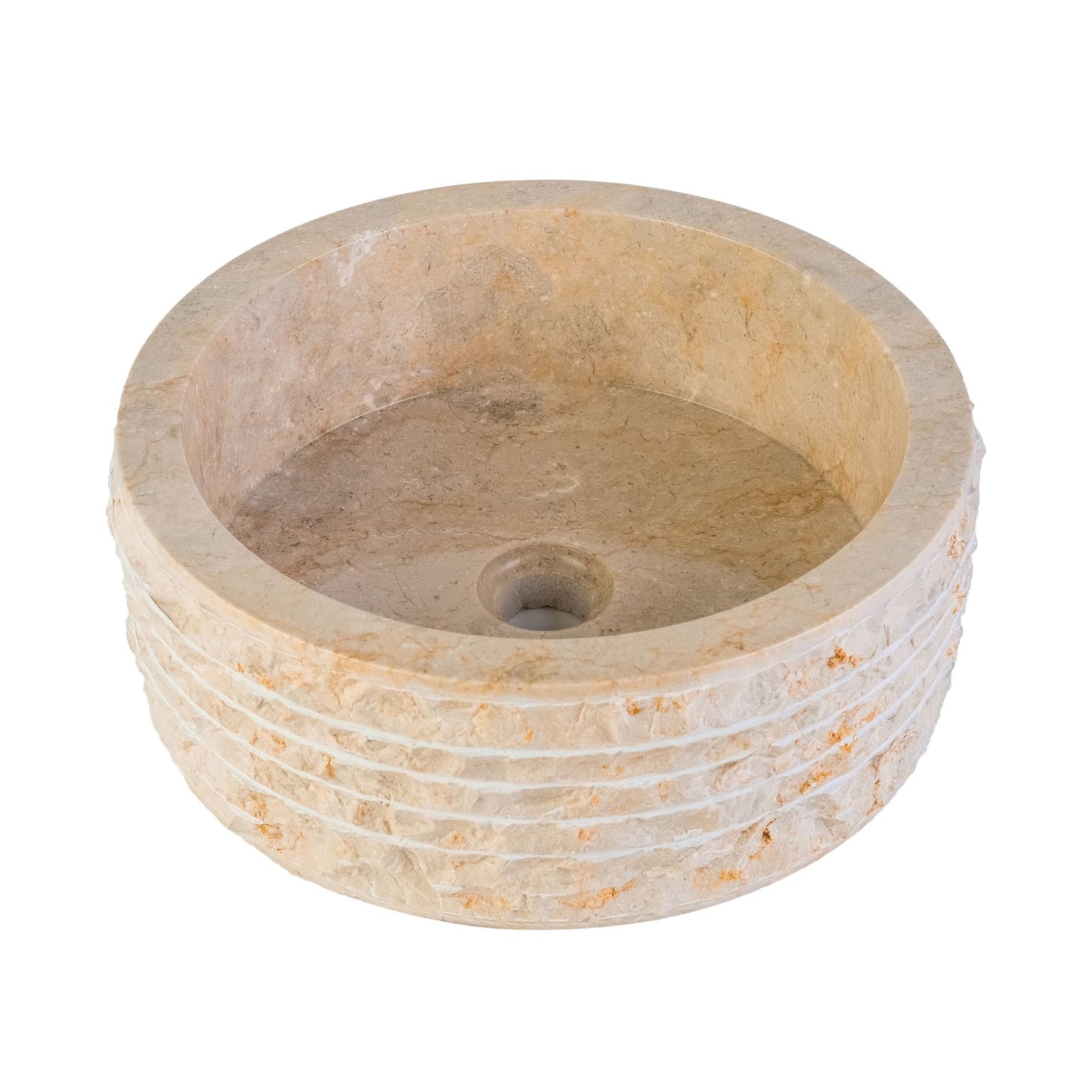 Marmeren Alur Waskom | 40x15cm | Gepolijste Binnenzijde | Creme - WDtegels