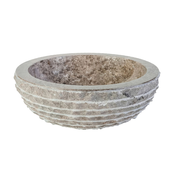 Marmeren Alur Waskom | 35x15cm | Gepolijste Binnenzijde | Grijs