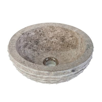 Marmeren Alur Waskom | 35x15cm | Gepolijste Binnenzijde | Grijs - WDtegels