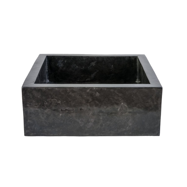 Vierkanten Opbouw Waskom | 40x40x15cm | Volledig Gepolijst Zwart