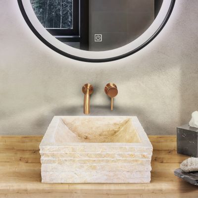 Vierkanten Waskom | 40x40x15cm | Alur Kuipvormig Creme - WDtegels