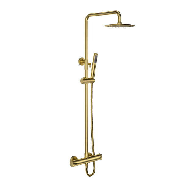 Aloni Optima Rondo Regendoucheset | Ø20cm | Thermostatisch | Opbouw | Geborsteld goud