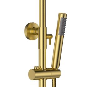 Aloni Optima Rondo Regendoucheset | Ø20cm | Thermostatisch | Opbouw | Geborsteld goud - WDtegels