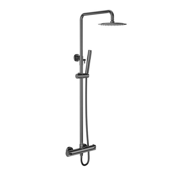 Aloni Optima Rondo Regendoucheset | Ø20cm | Thermostatisch | Opbouw | Gunmetal