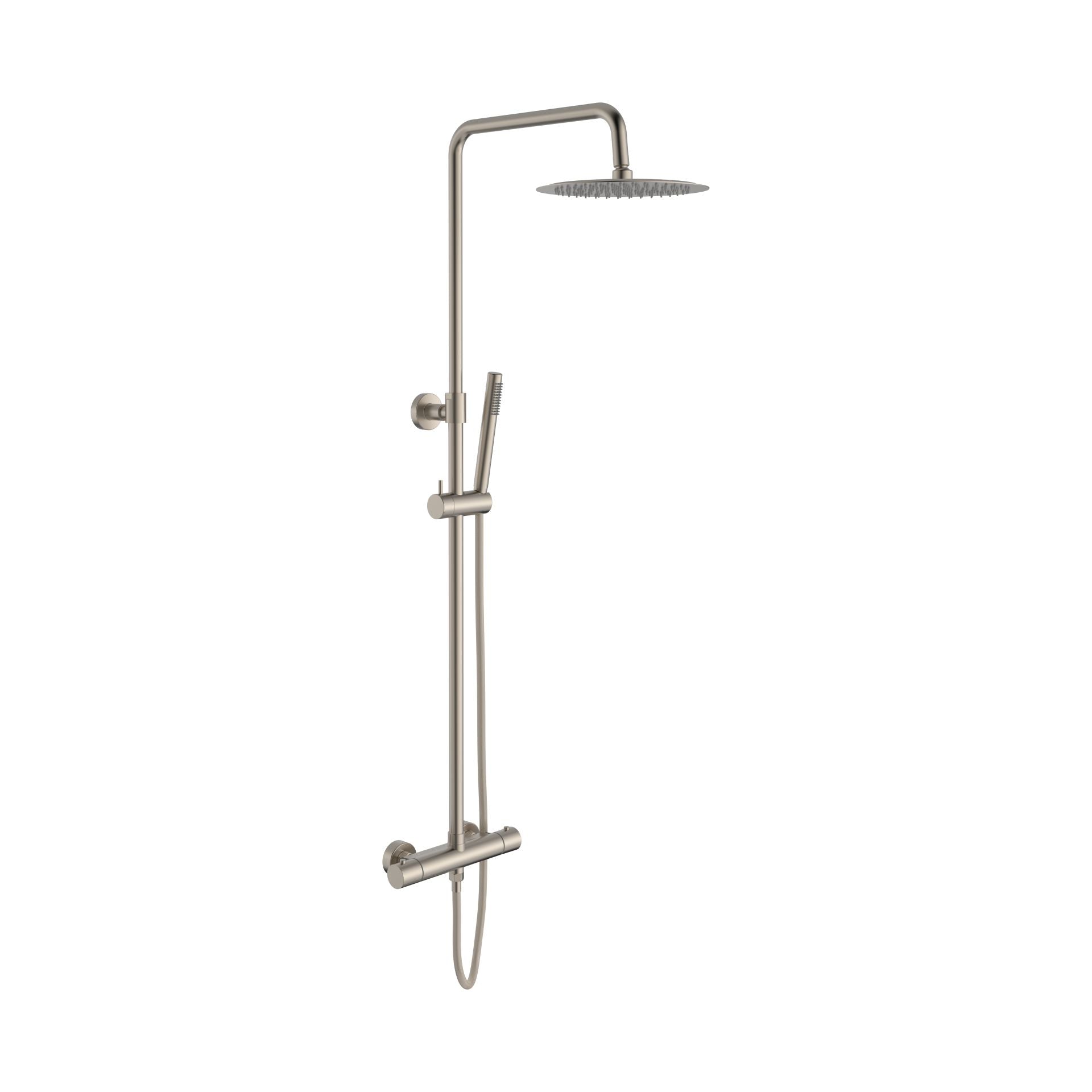 Aloni Optima Rondo Regendoucheset | Thermostatisch | Opbouw| Geborsteld RVS - WDtegels