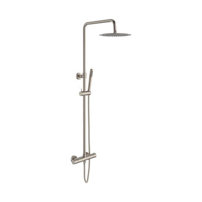 Aloni Optima Rondo Regendoucheset | Thermostatisch | Opbouw| Geborsteld RVS - WDtegels