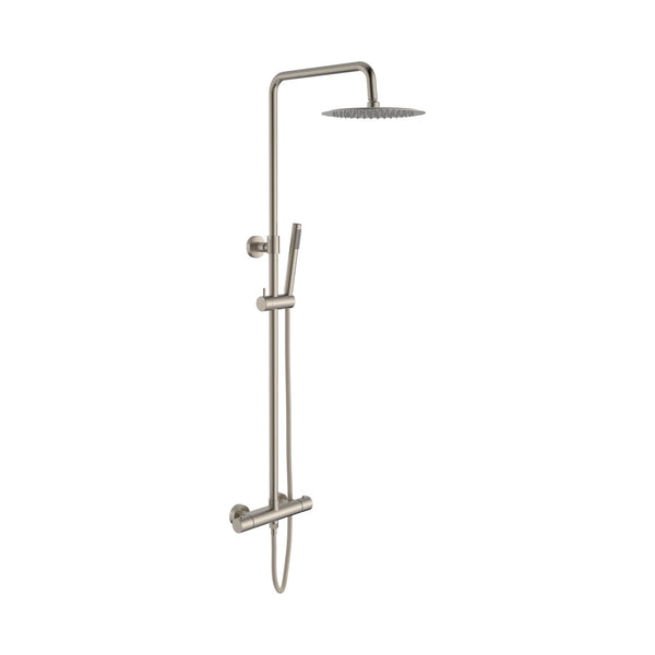 Aloni Optima Rondo Regendoucheset | Thermostatisch | Opbouw | Geborsteld RVS