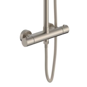 Aloni Optima Rondo Regendoucheset | Thermostatisch | Opbouw| Geborsteld RVS - WDtegels