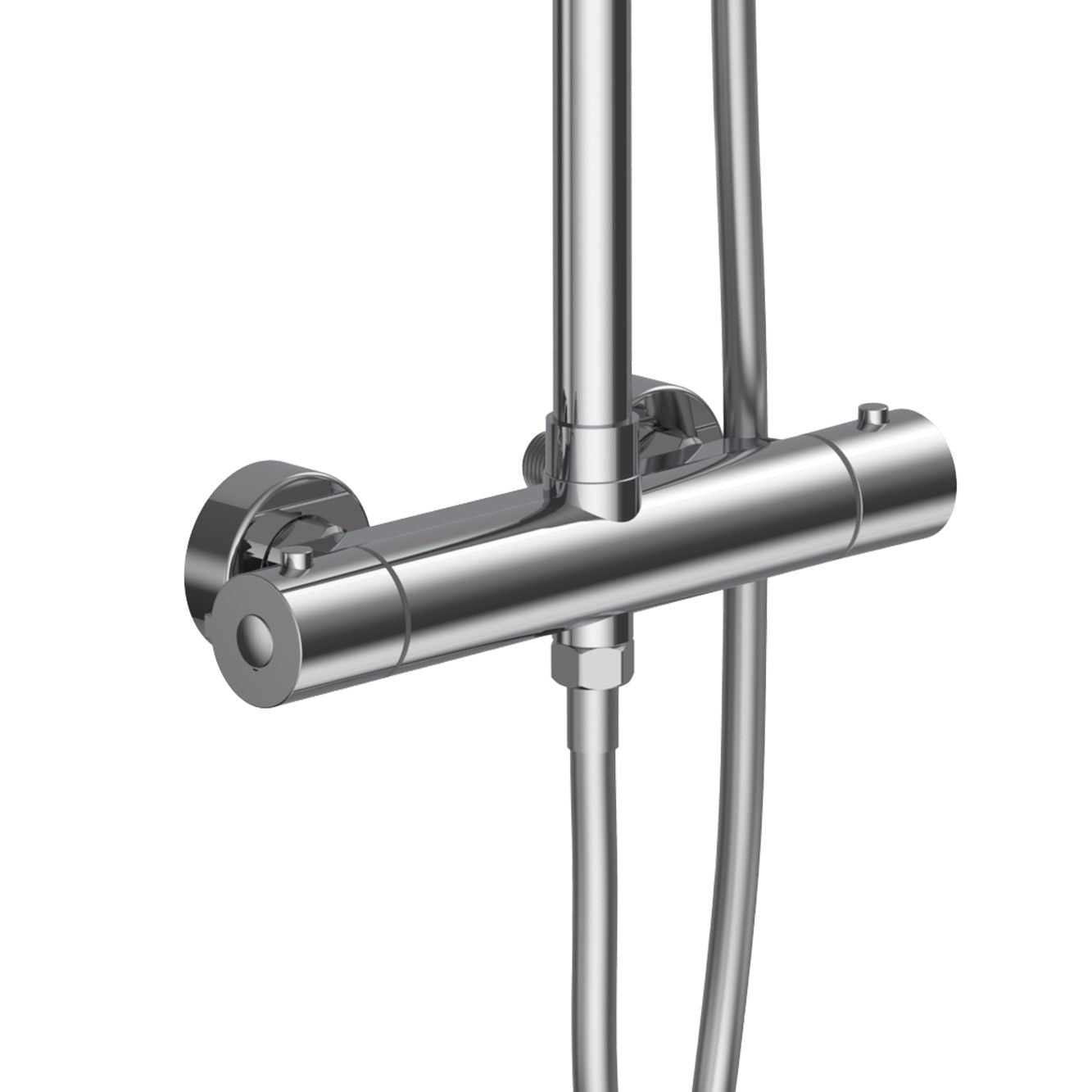 Aloni Optima Rondo Regendoucheset | Ø24,5cm | Thermostatisch | Opbouw | Chroom - WDtegels