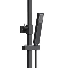 Aloni Optima Quadro Regendoucheset | 20cm | Opbouw | Thermostatisch | Mat Zwart - WDtegels