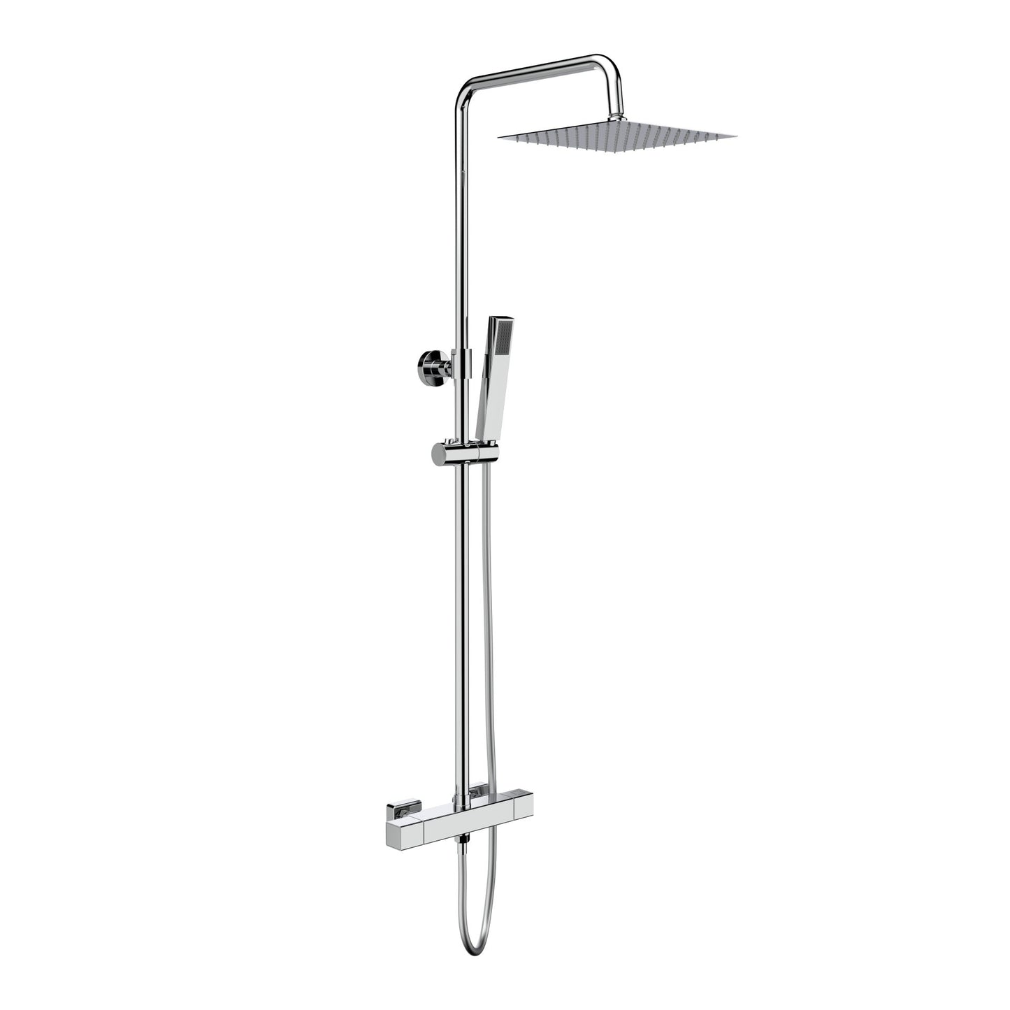 Aloni Regendoucheset Vierkant | 24,5cm | Thermostatische | Chroom - WDtegels