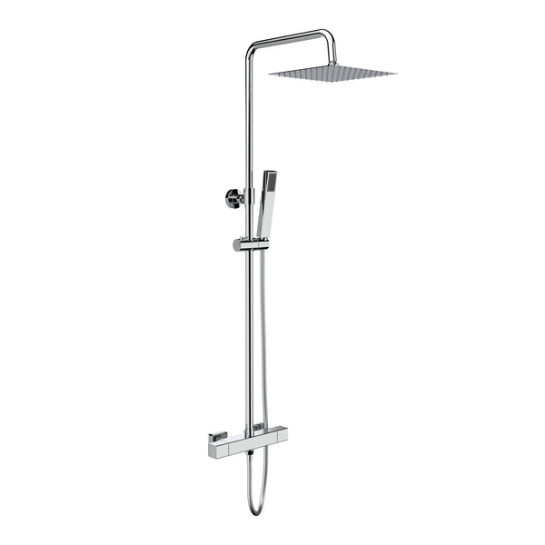 Aloni Regendoucheset Vierkant | 24,5cm | Thermostatische | Chroom