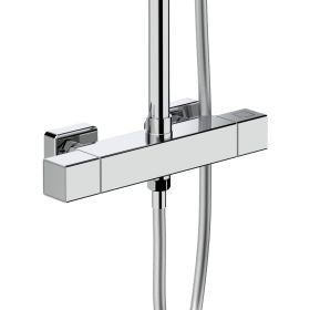 Aloni Regendoucheset Vierkant | 24,5cm | Thermostatische | Chroom - WDtegels