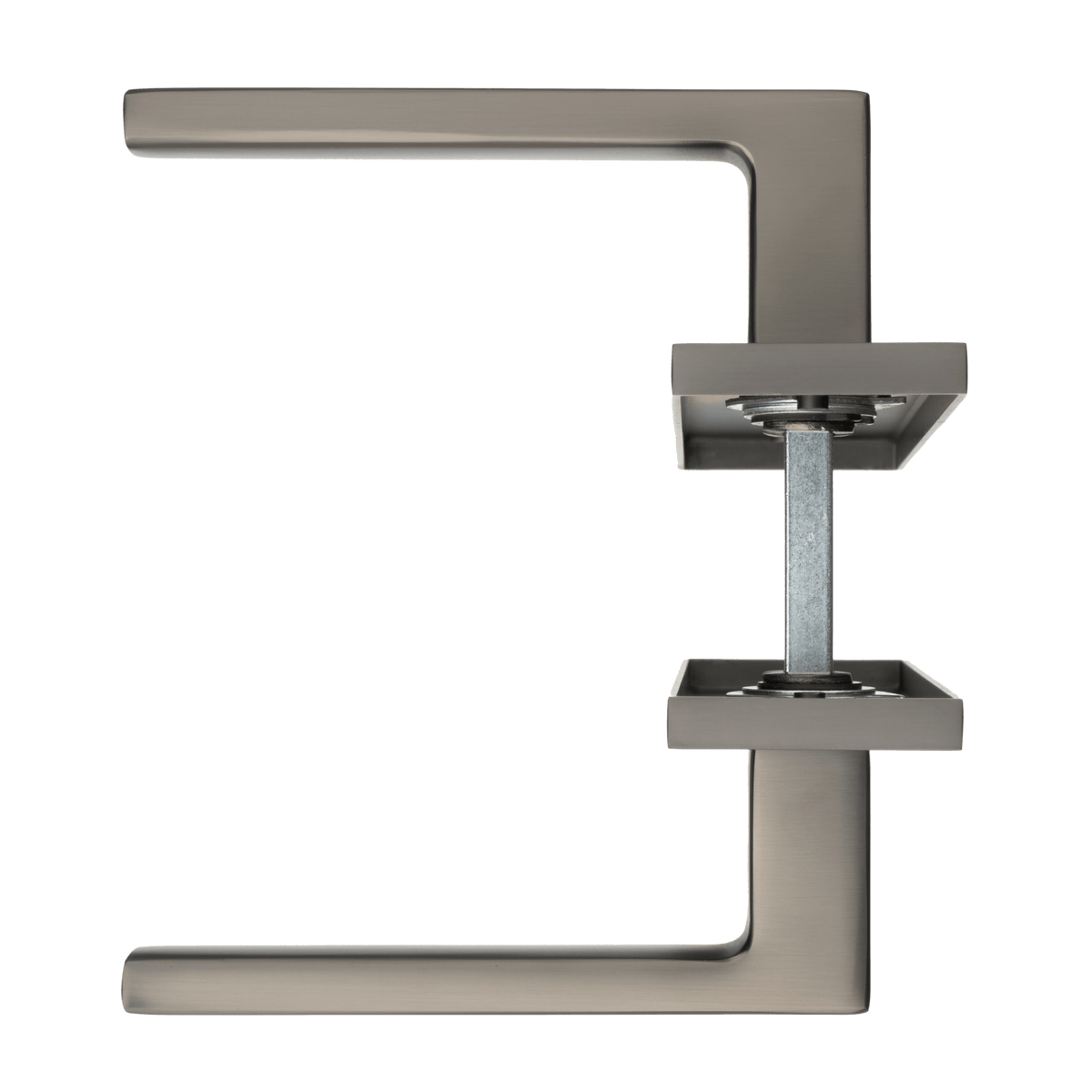 Deurklink Fano in gun metal met sleutelgat 56 mm