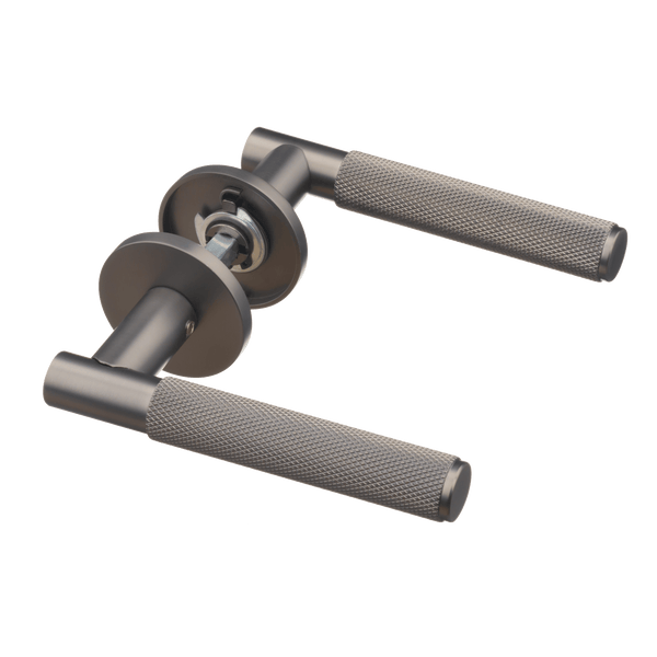 Basio - Deurbeslag Gun Metal - Diamond Cut