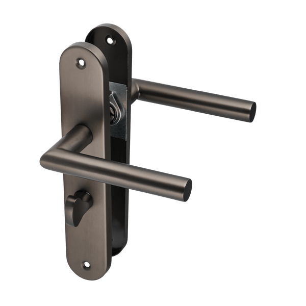 Torino - Deurklink met WC-slot Gun Metal - PC 63mm