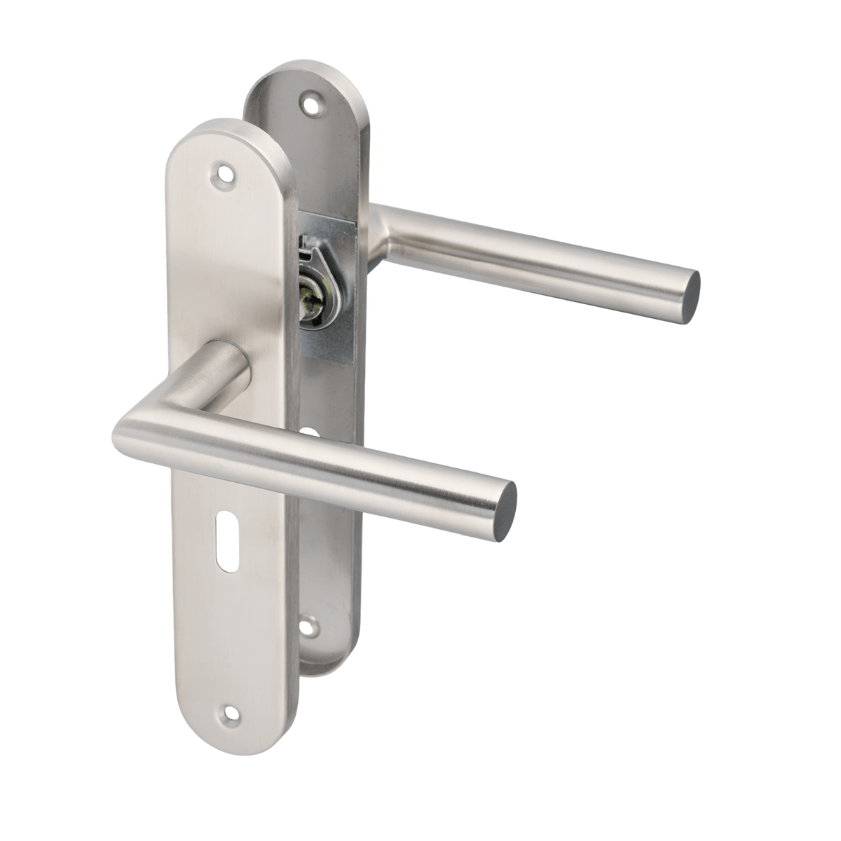 Deurklink Volano in RVS met sleutelgat 56 mm