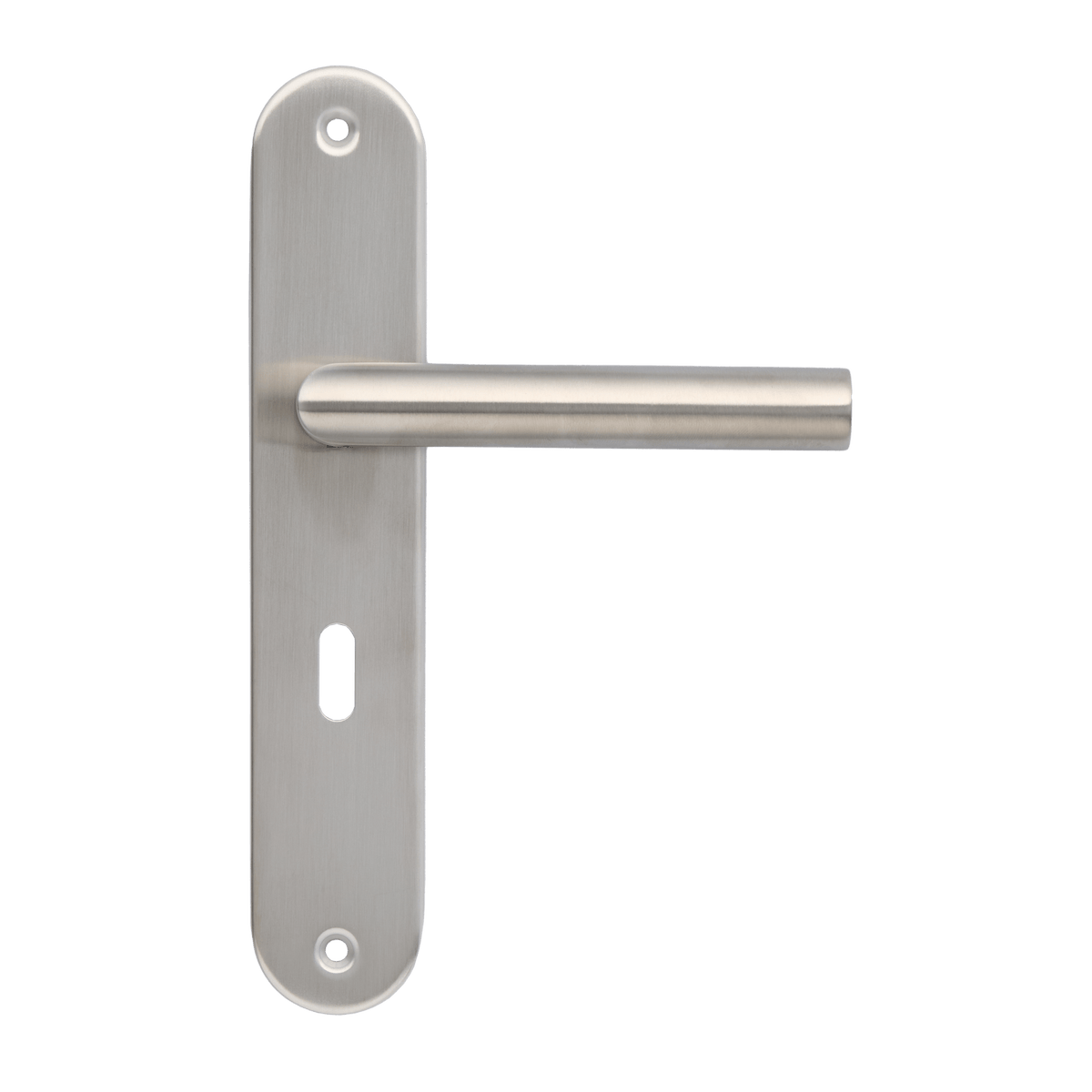 Deurklink Volano in RVS met sleutelgat 56 mm