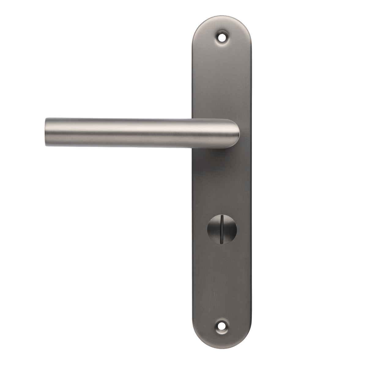 Deurklink Torino in gun metal met WC-sluiting 63 mm