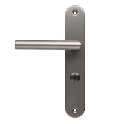 Deurklink Torino in gun metal met WC-sluiting 63 mm