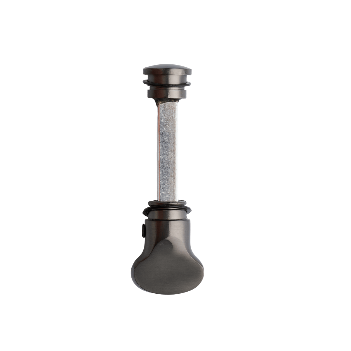 Draaiknop en sluitstift van deurklink Torino in gun metal met WC-sluiting 63 mm
