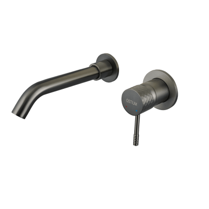 Inbouw wastafelkraan Lunari in gun metal
