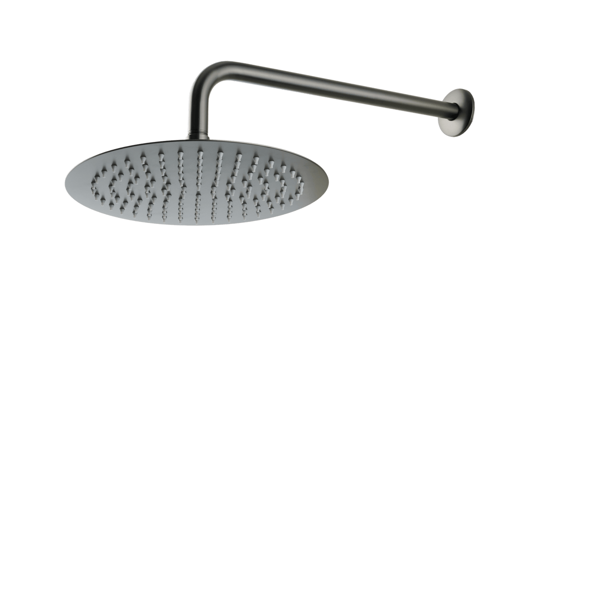 Hoofddouche en douchearm van inbouw regendoucheset Terni in gun metal