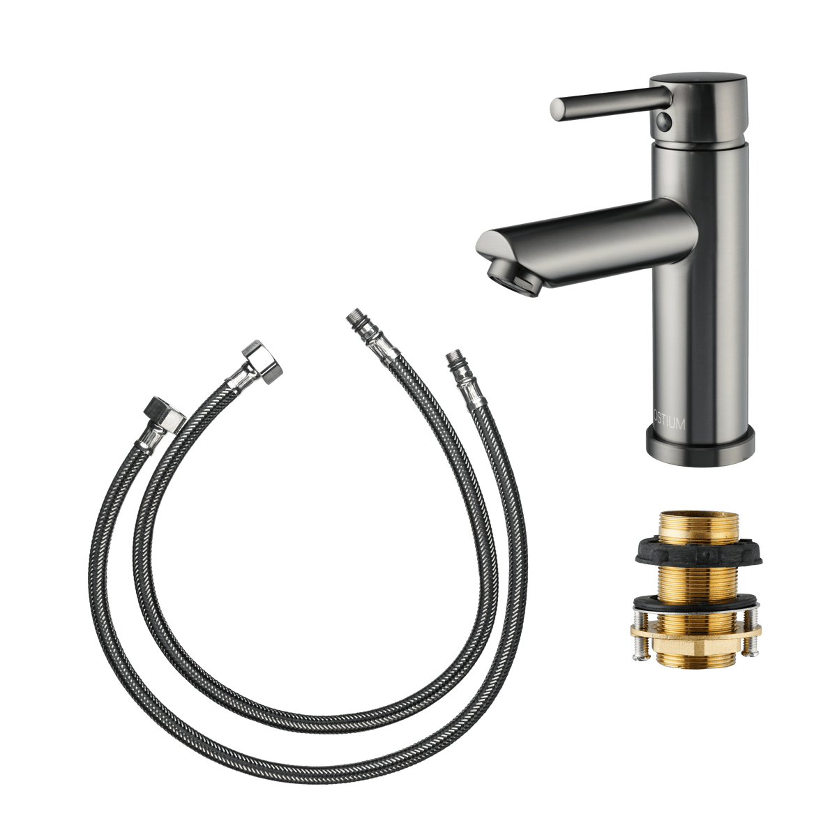 Atranti - Wastafelkraan Gun Metal - Warm/Koud