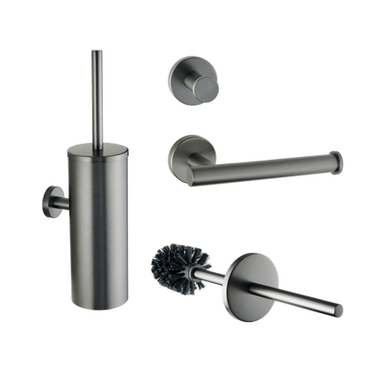 3-delige toiletaccessoireset Stanio in gun metal
