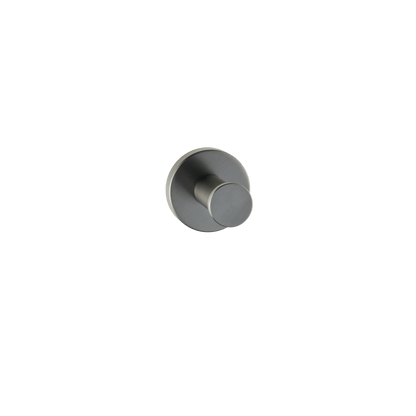 Ronde handdoekhaak in gun metal uit de Stanio toiletset