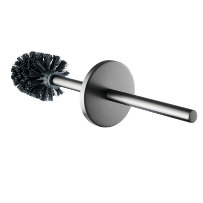 Losse toiletborstel in gun metal met zwarte borstelkop