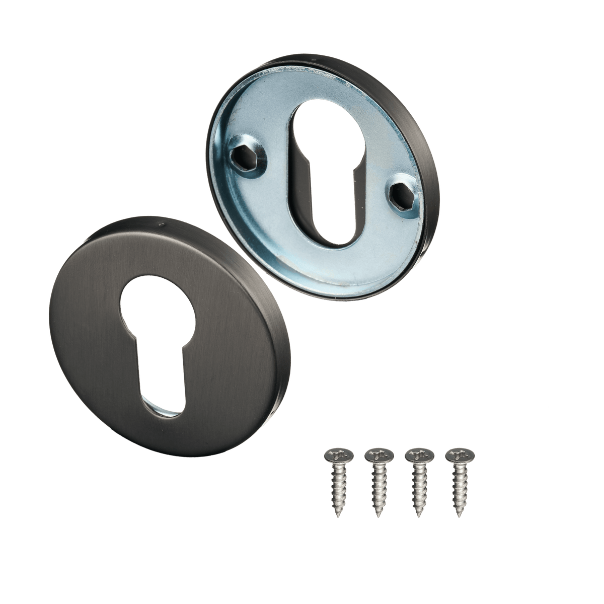 Rond cilinderrozet in gun metal met bevestigingsmateriaal