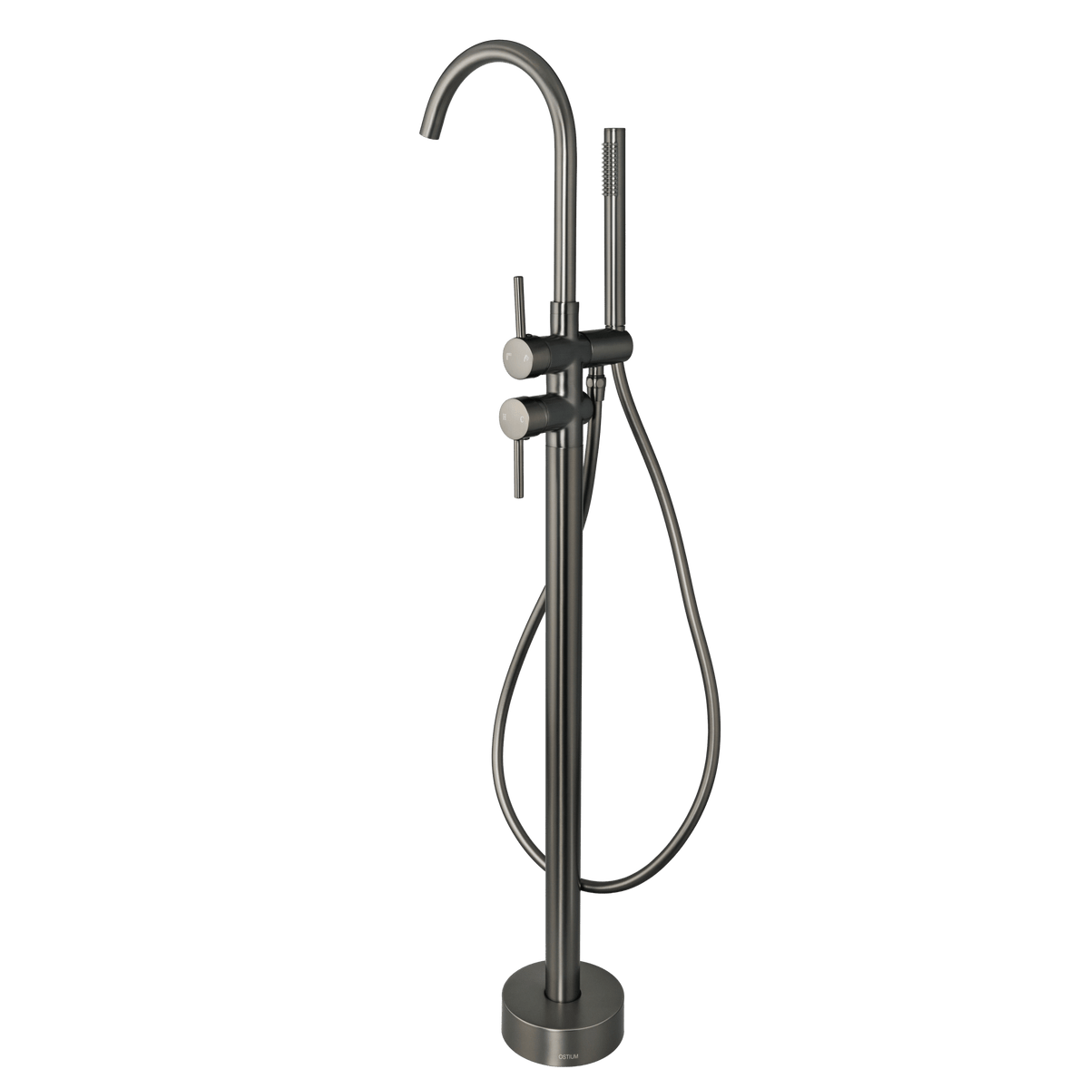 Vrijstaande badkraan met handdouche Armonio in gun metal