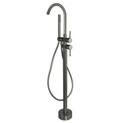 Vrijstaande badkraan met handdouche Armonio in gun metal