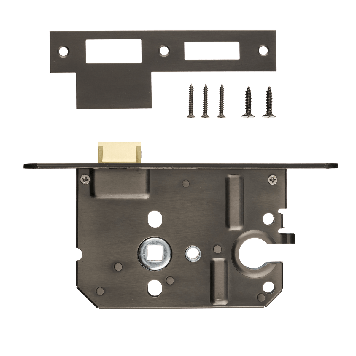 Cilinderinsteekslot gun metal PC 55 mm met bevestigingsmateriaal
