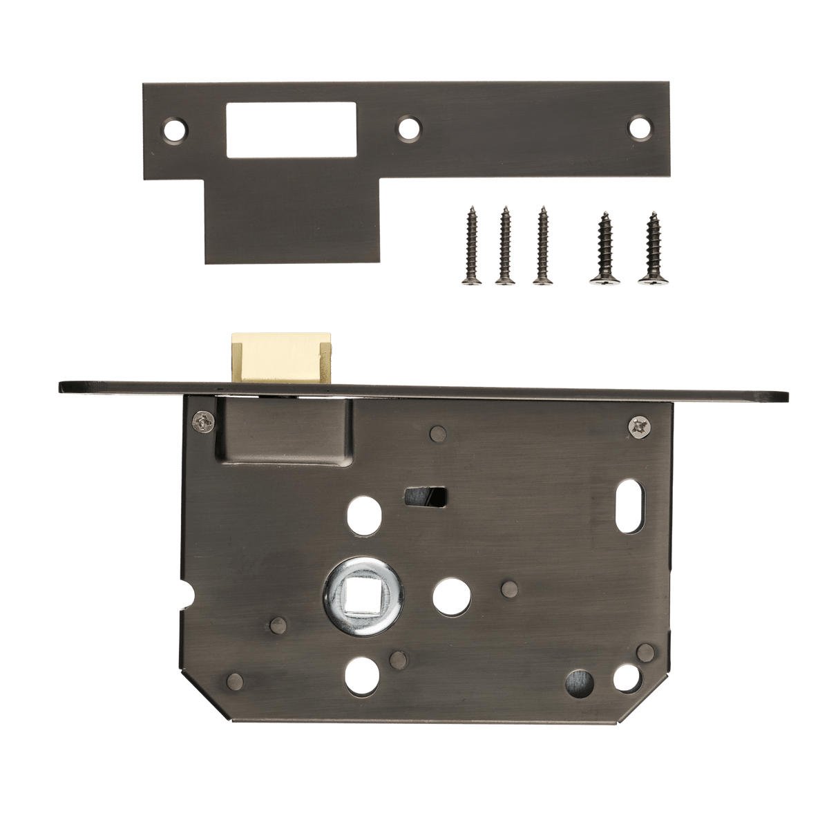 Loopslot gun metal zonder sluiting met bevestigingsmateriaal