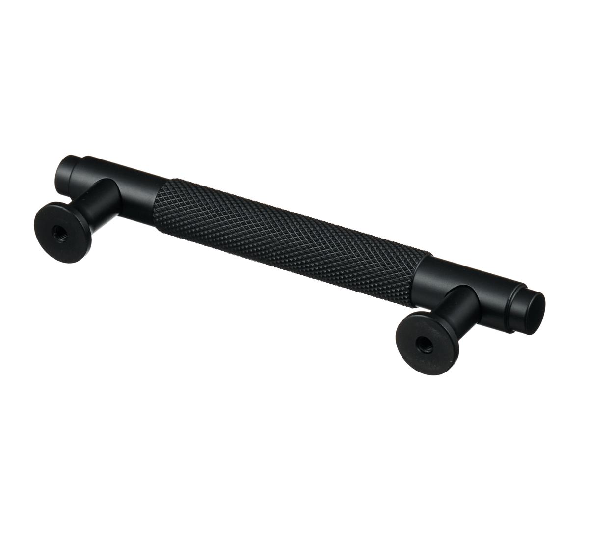 Meubelgreep in zwart met diamond cut structuur, hartafstand 128 mm, lengte 164 mm