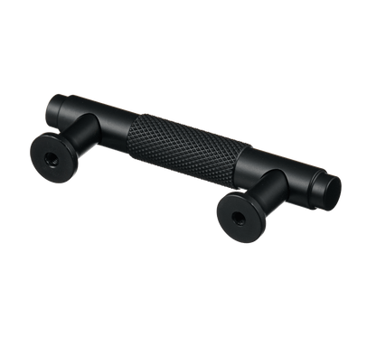 Meubelgreep in zwart met diamond cut structuur, hartafstand 64 mm, lengte 98 mm